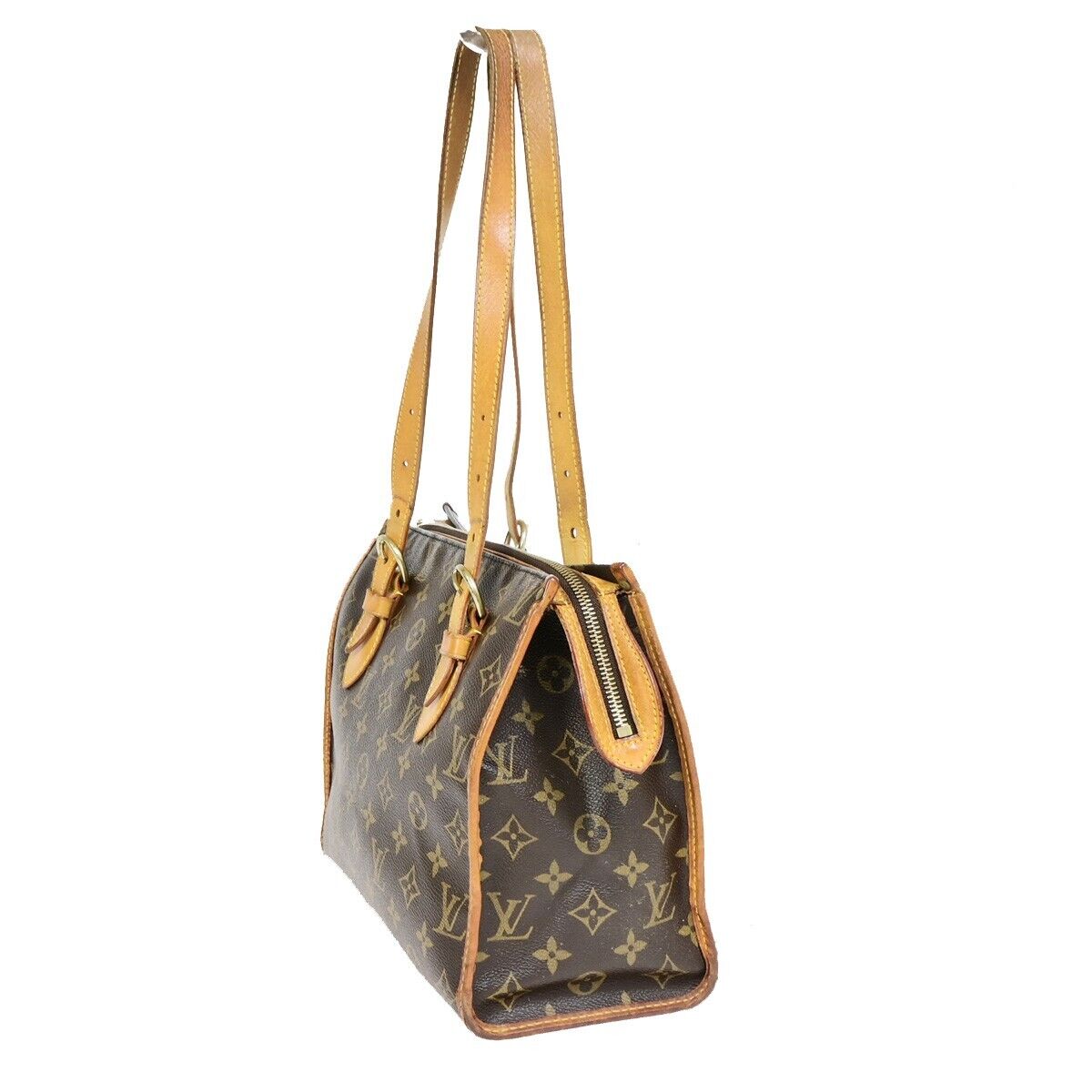 LOUIS VUITTON Popincourt Haut Shoulder Bag Monogram Leather Brown M40007 32EB452