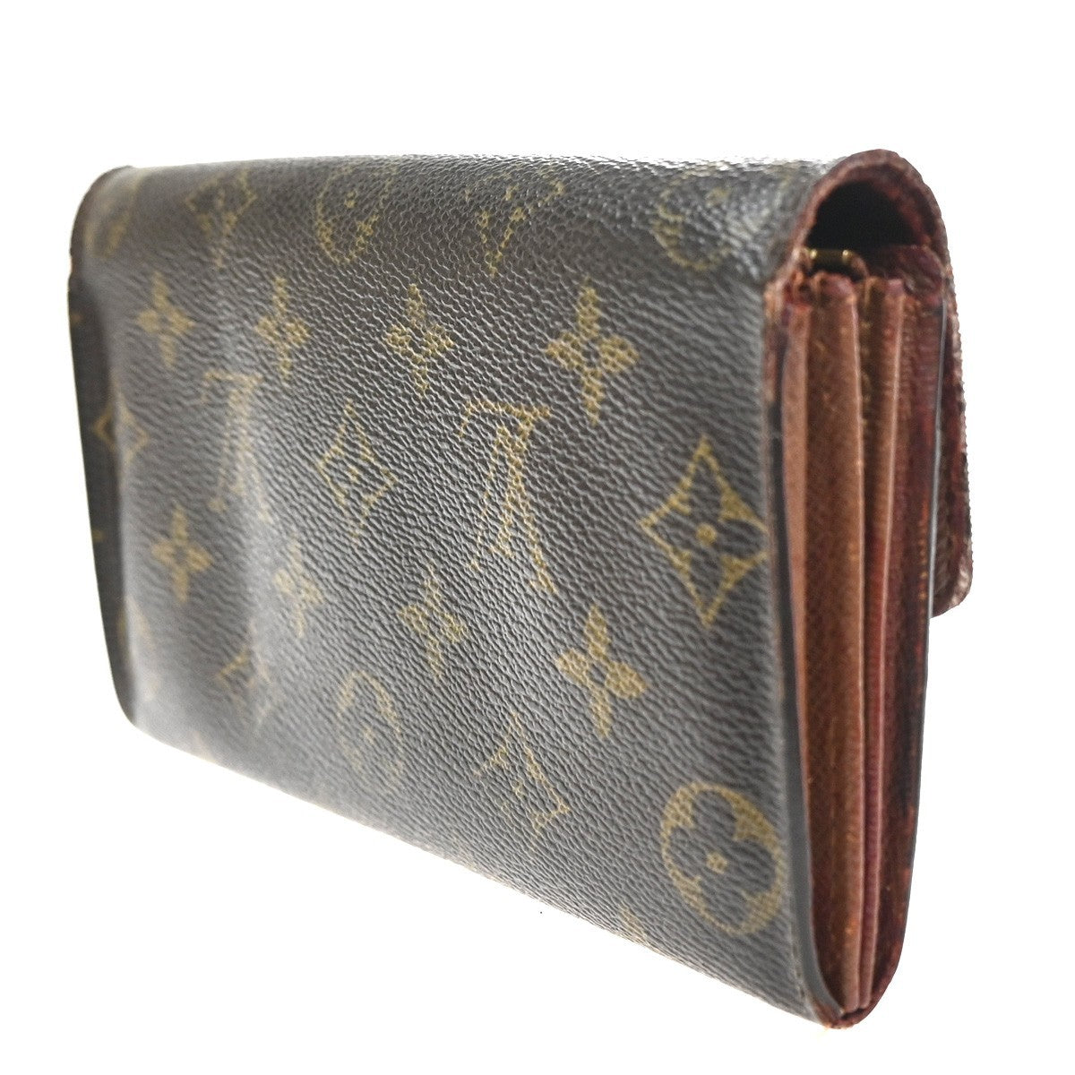LOUIS VUITTON LV Logo 2 Set Bifold Wallet Monogram Leather Brown 02KC912