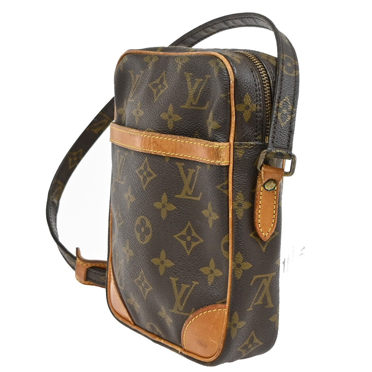 LOUIS VUITTON Danube Shoulder Bag Monogram Leather Brown France M45266 65KD159