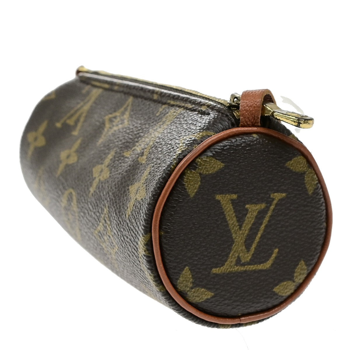LOUIS VUITTON LV Papillon Pouch Mini Hand Bag Monogram Leather Brown 62YH064