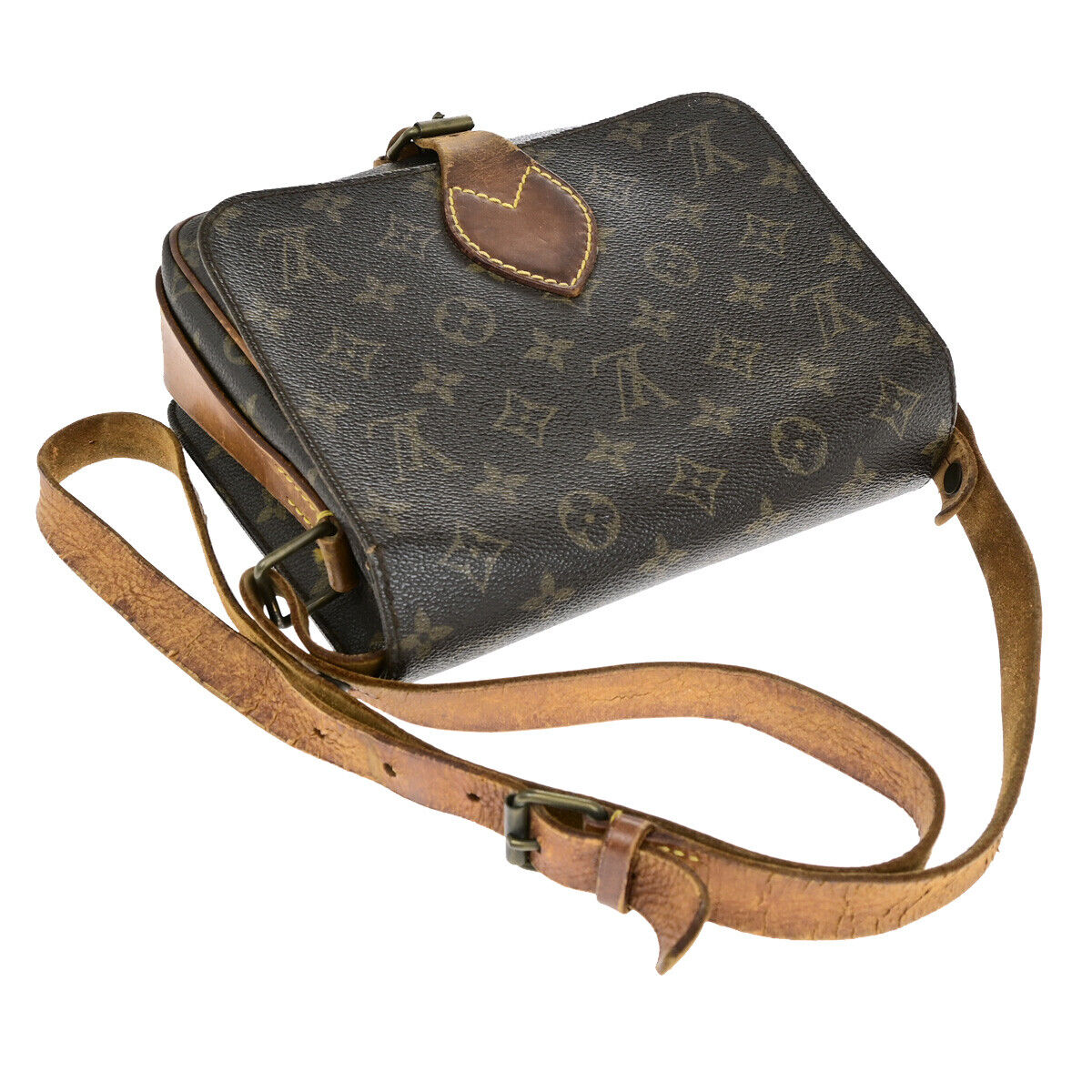 LOUIS VUITTON Cartouchiere MM Shoulder Bag Monogram Leather Brown M51253 61SH981