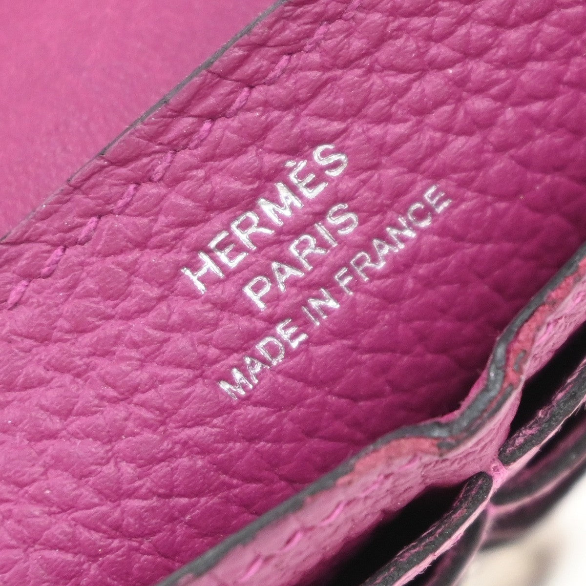 HERMES Logos Dogon GM Long Bifold Wallet Togo Leather Pink SHW 35RP163