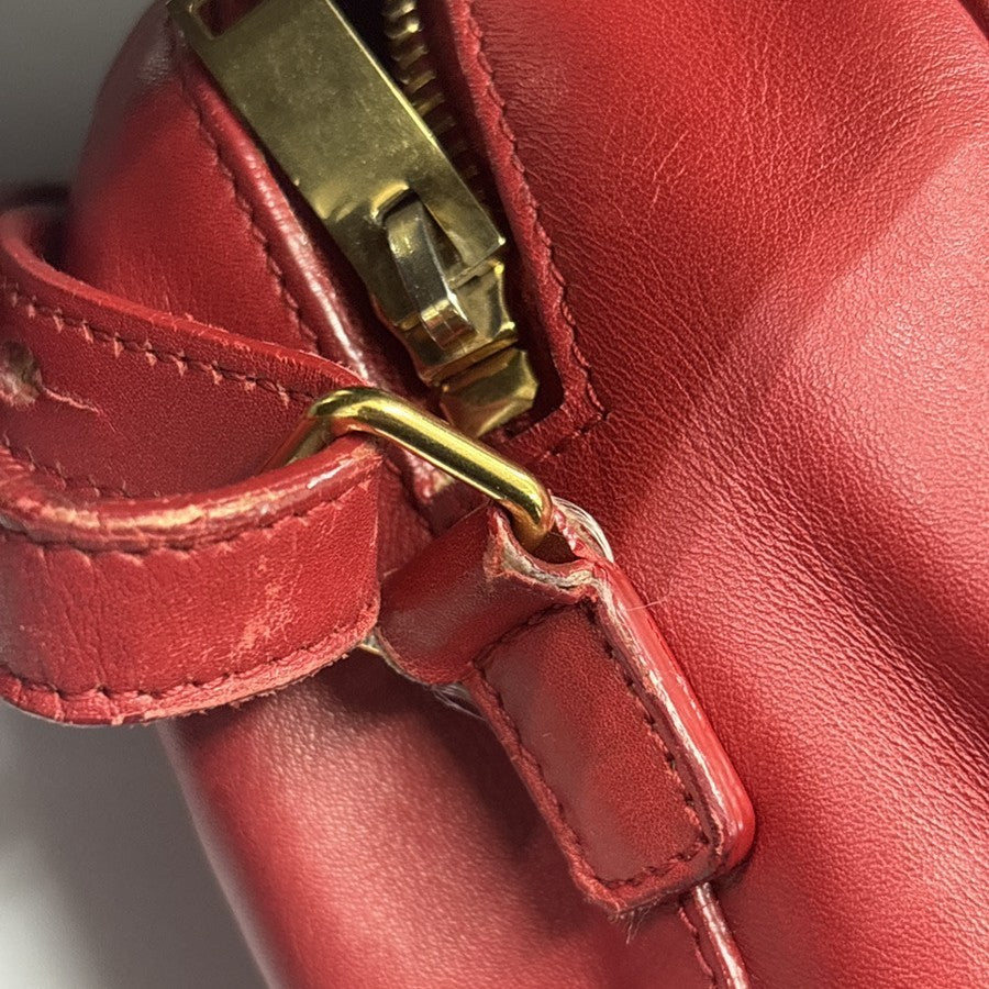 SAINT LAURENT Baby Duffle 2way Shoulder Hand Bag Leather Red GHW Italy 86KD179