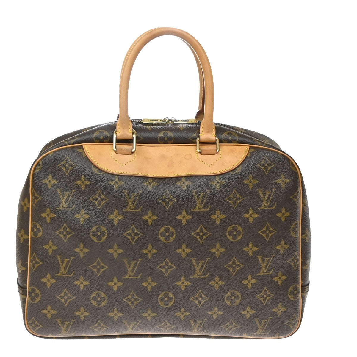 LOUIS VUITTON LV Logo Deauville Hand Bag Monogram Leather Brown M47270 72KD188
