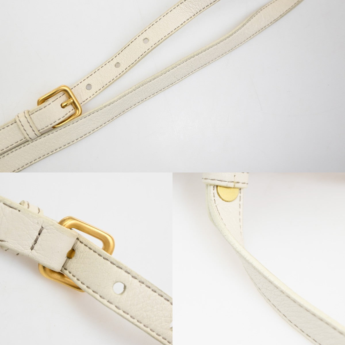 PRADA Jacquard 2way Shoulder Hand Bag Canvas Leather Beige White Italy 65KD221
