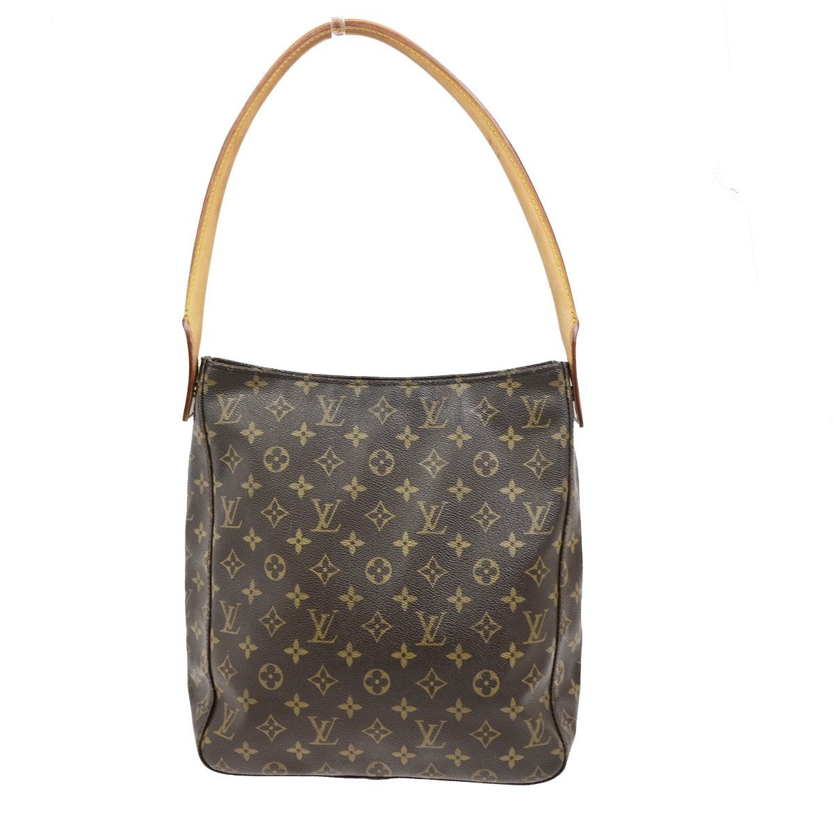 LOUIS VUITTON Logo Looping GM Shoulder Bag Monogram Leather Brown M51145 18KD169
