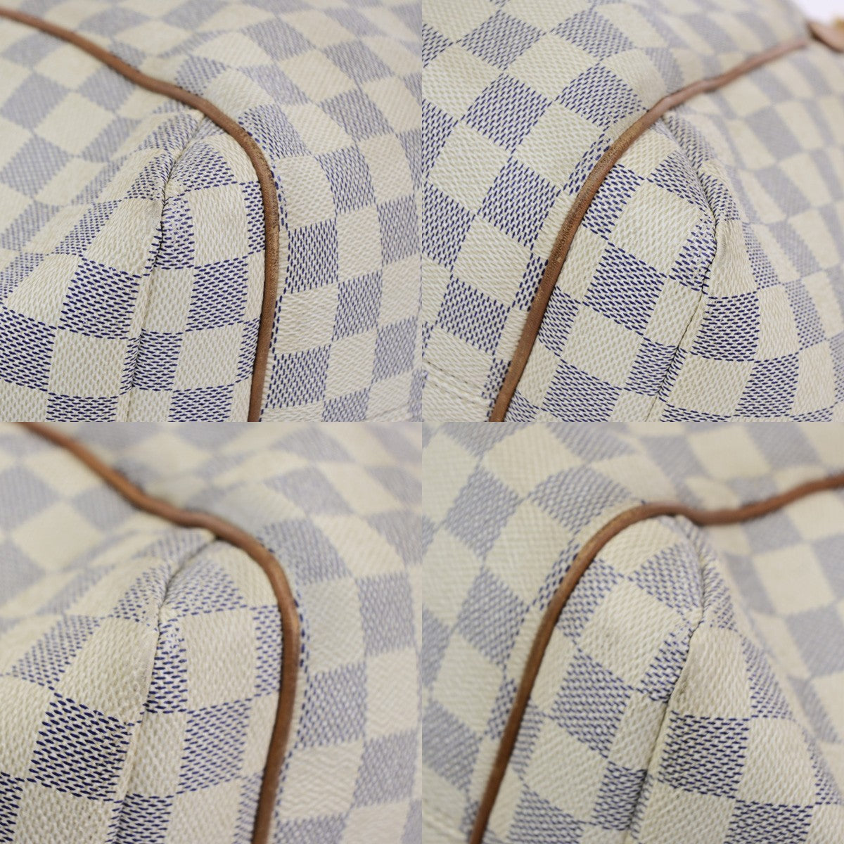LOUIS VUITTON Totally MM Shoulder Bag Damier Azur Leather White N51262 10KD167