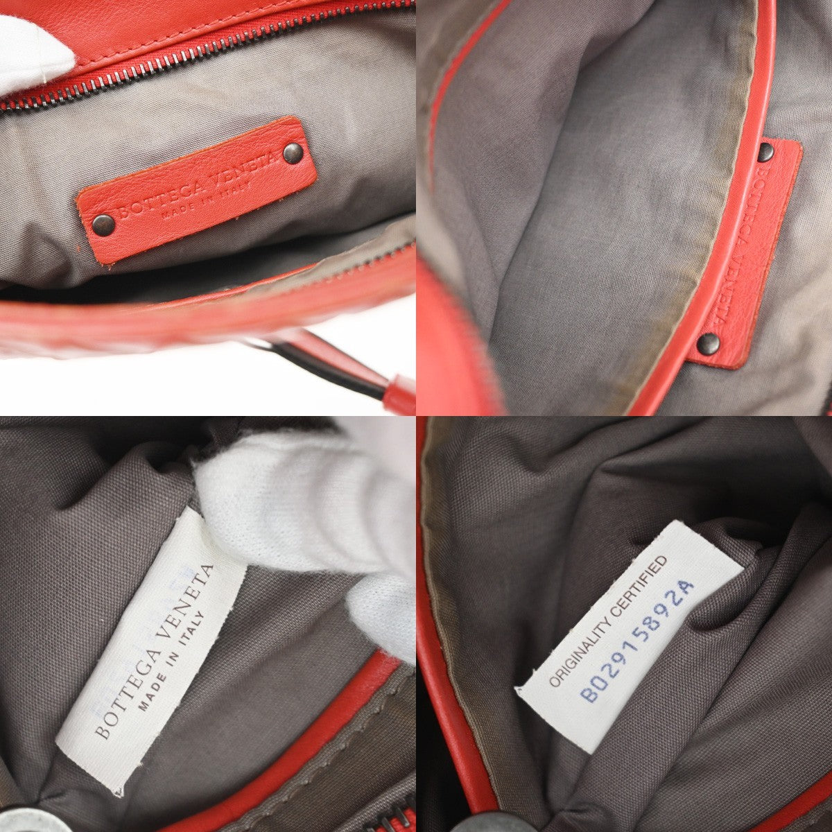 BOTTEGA VENETA Logo Intrecciato Crossbody Shoulder Bag Leather Red Italy 79KD210