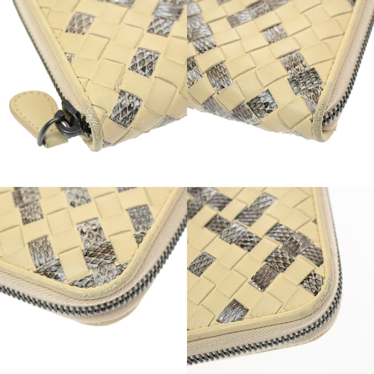 BOTTEGA VENETA Intrecciato Zip Around Long Wallet Embossing Leather BE 63KD204