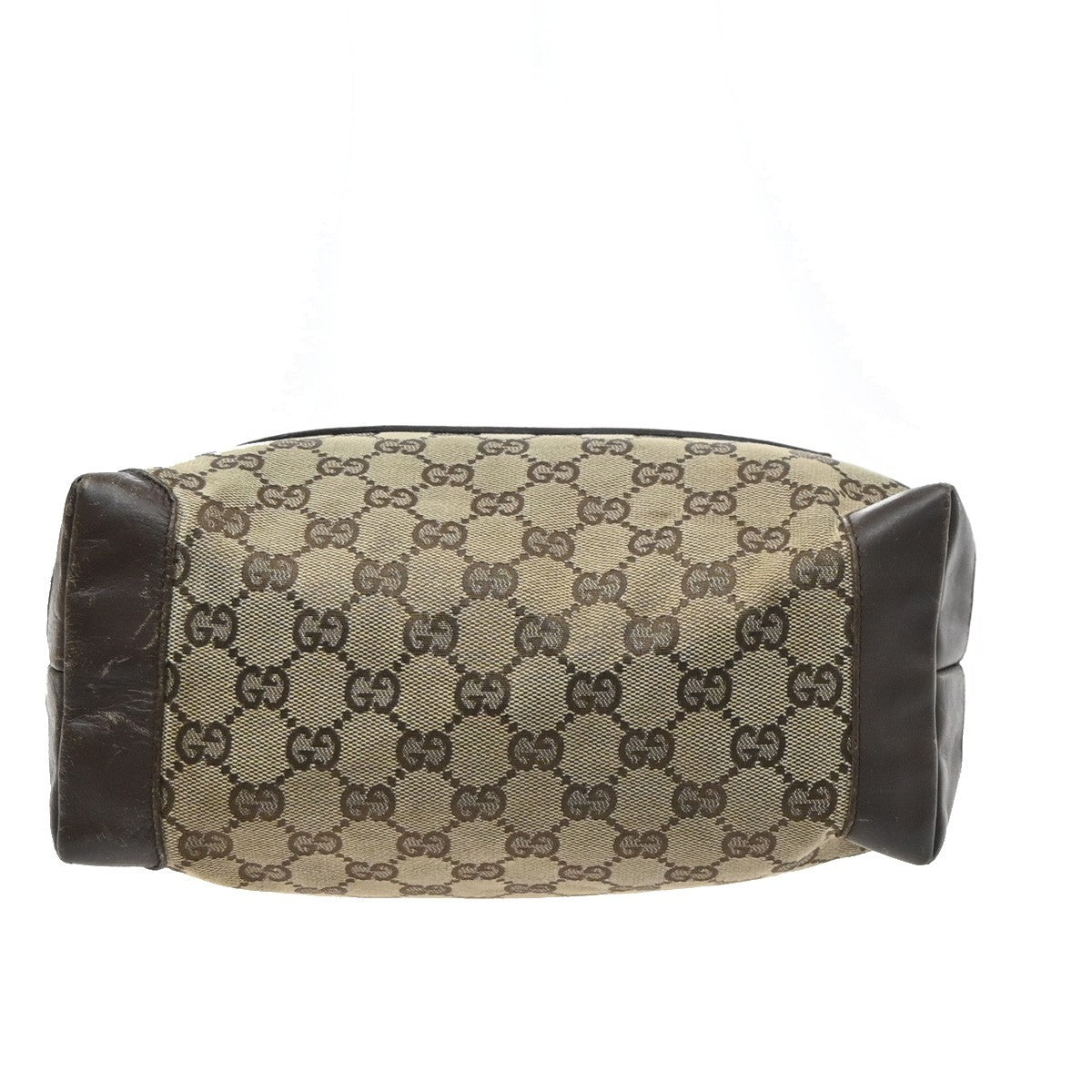 GUCCI Logo GG Pattern ShoulderTote Bag Canvas Leather Beige Italy 02KD124