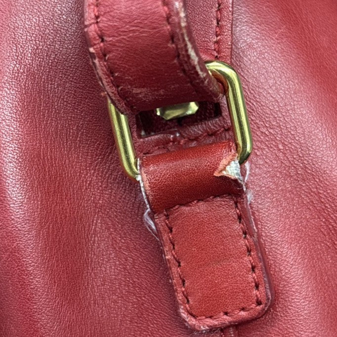 SAINT LAURENT Baby Duffle 2way Shoulder Hand Bag Leather Red GHW Italy 86KD179