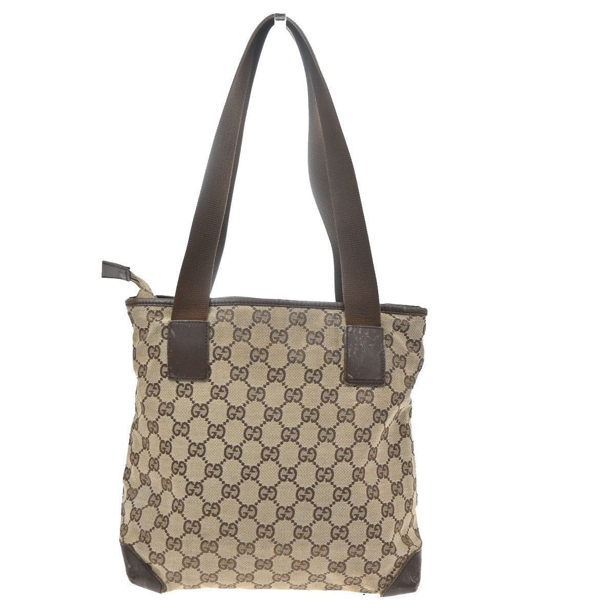 GUCCI Logo GG Pattern ShoulderTote Bag Canvas Leather Beige Italy 02KD124