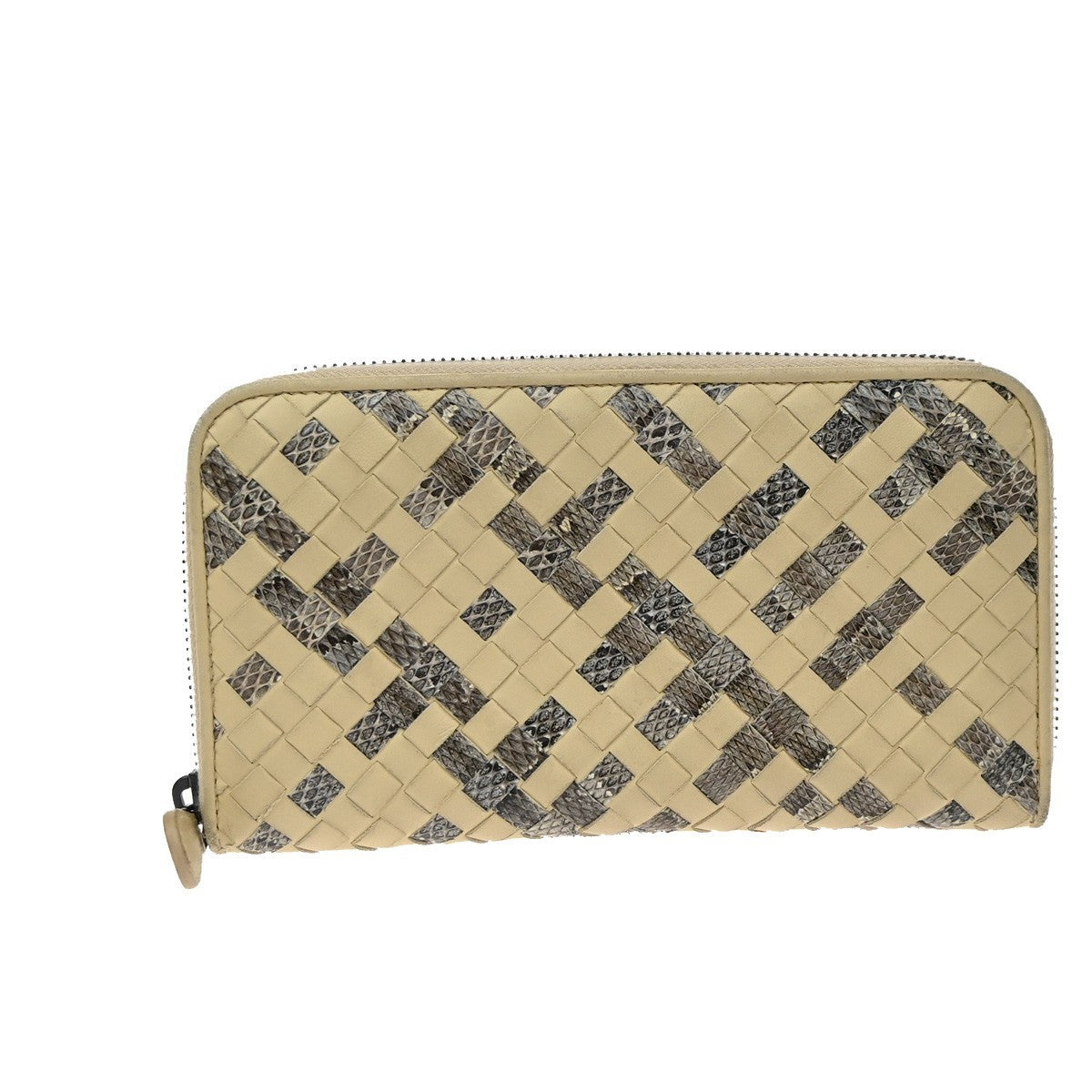 BOTTEGA VENETA Intrecciato Zip Around Long Wallet Embossing Leather BE 63KD204
