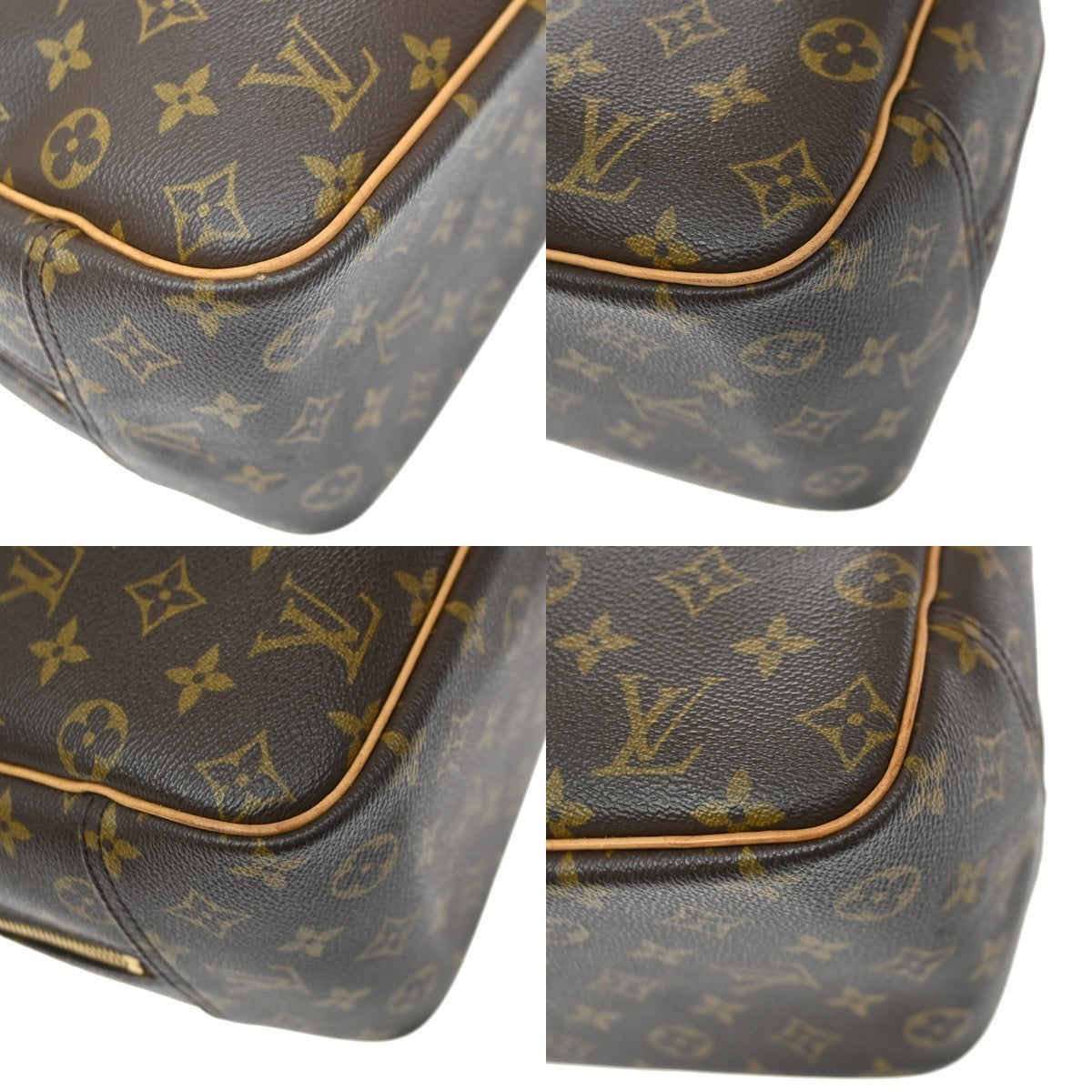 LOUIS VUITTON LV Logo Deauville Hand Bag Monogram Leather Brown M47270 72KD188