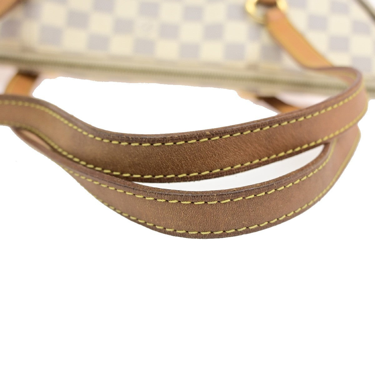 LOUIS VUITTON Totally MM Shoulder Bag Damier Azur Leather White N51262 10KD167