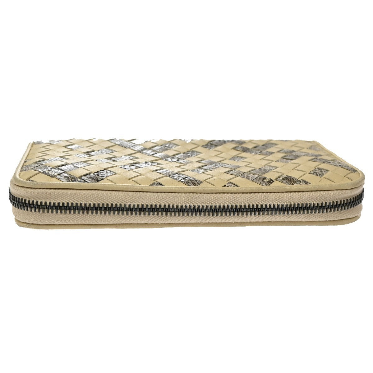 BOTTEGA VENETA Intrecciato Zip Around Long Wallet Embossing Leather BE 63KD204