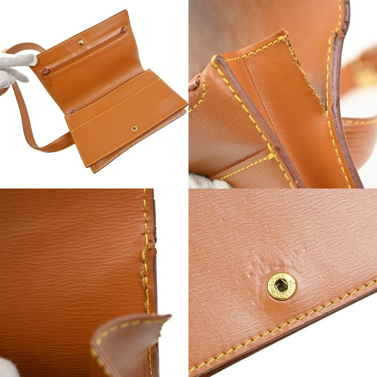 LOUIS VUITTON Logo Tilsitt Bum Bag Epi Leather Brown France M52608 33KD180