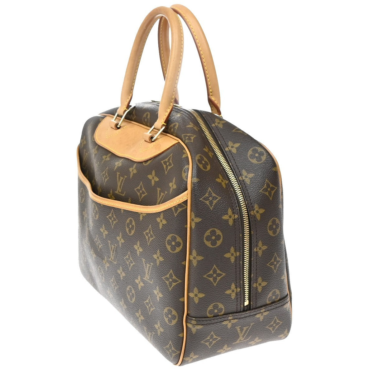 LOUIS VUITTON LV Logo Deauville Hand Bag Monogram Leather Brown M47270 72KD188