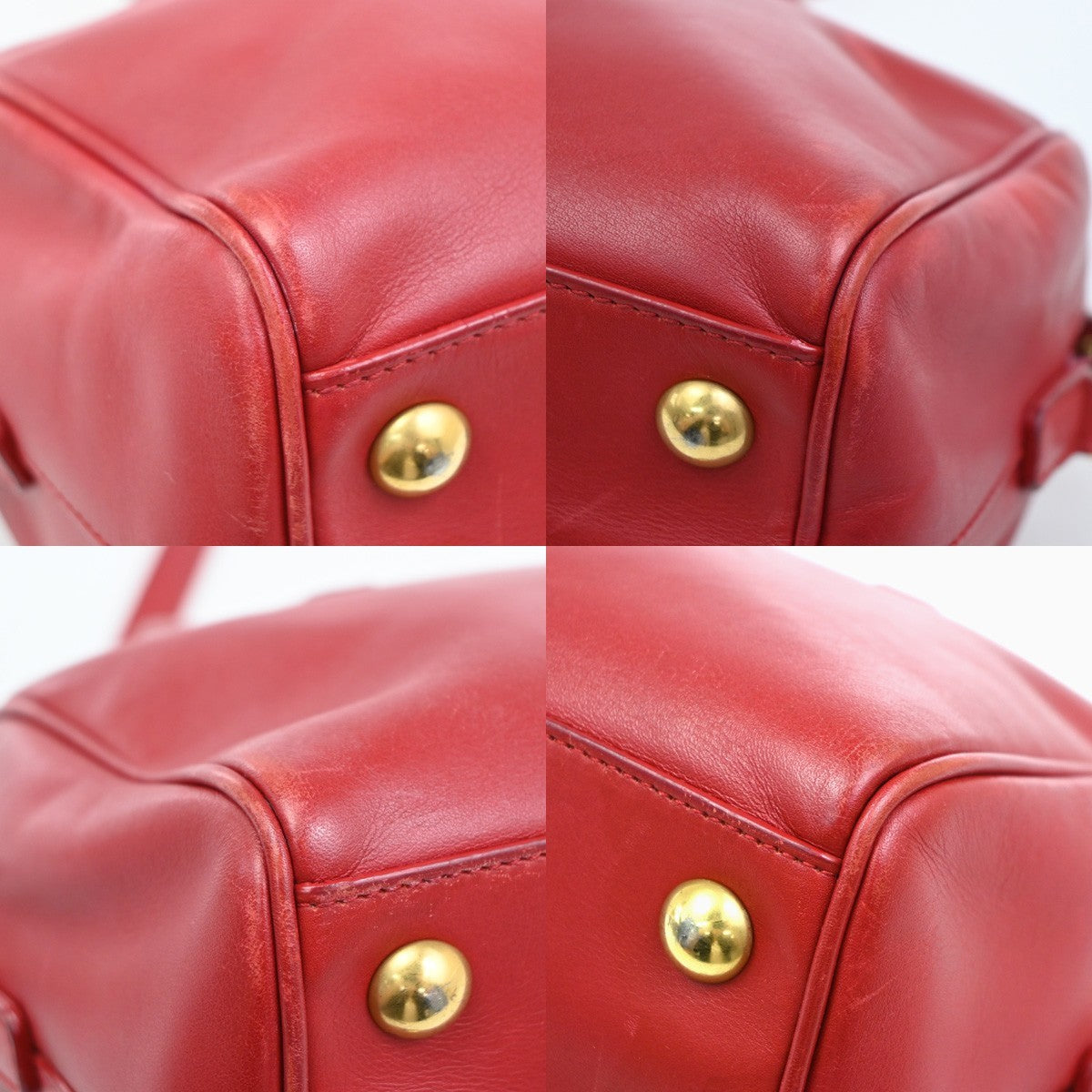 SAINT LAURENT Baby Duffle 2way Shoulder Hand Bag Leather Red GHW Italy 86KD179