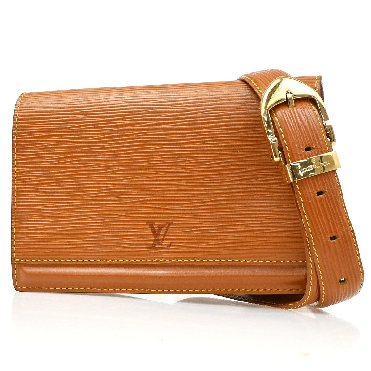 LOUIS VUITTON Logo Tilsitt Bum Bag Epi Leather Brown France M52608 33KD180