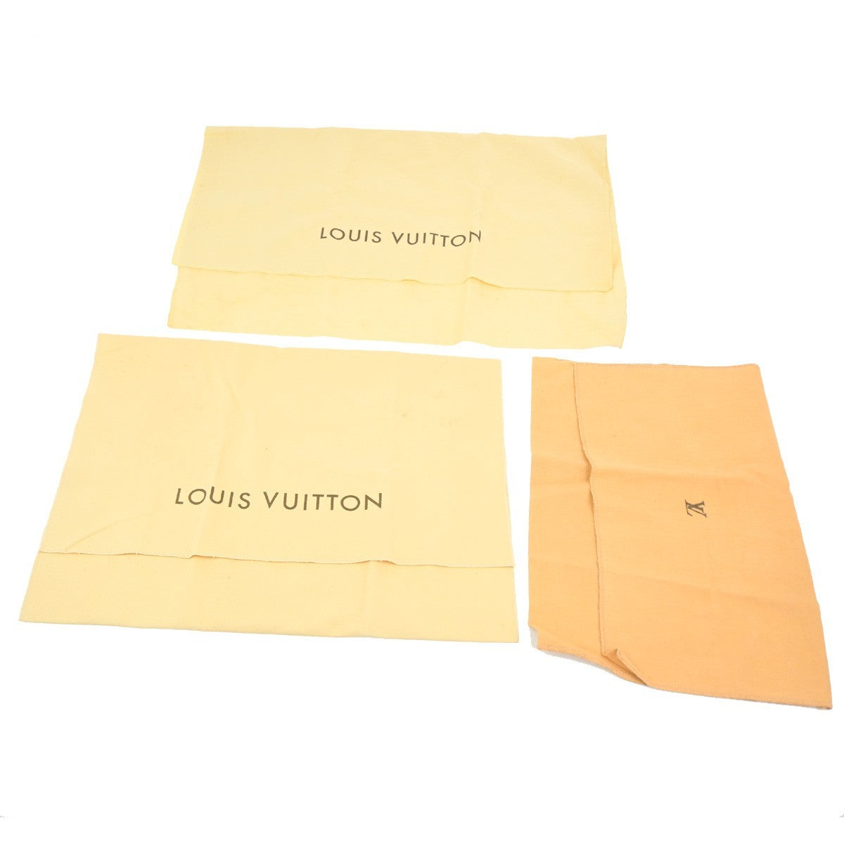 LOUIS VUITTON Logo 10 Set Dust Bag Drawstring Canvas Cotton Beige Brown 03KD213