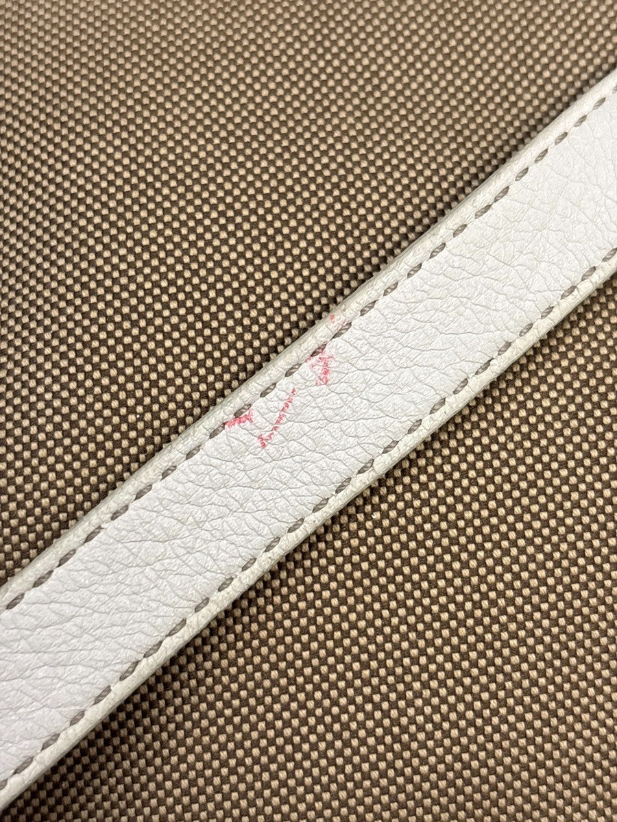 PRADA Jacquard 2way Shoulder Hand Bag Canvas Leather Beige White Italy 65KD221