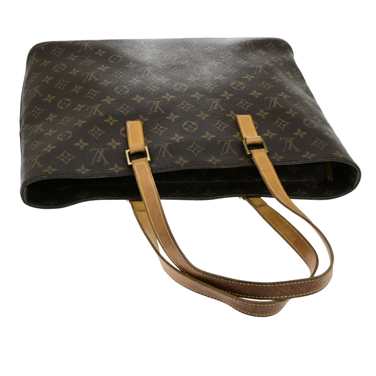 LOUIS VUITTON Logo Luco Shoulder Tote Bag Monogram Leather Brown M51155 34YG857