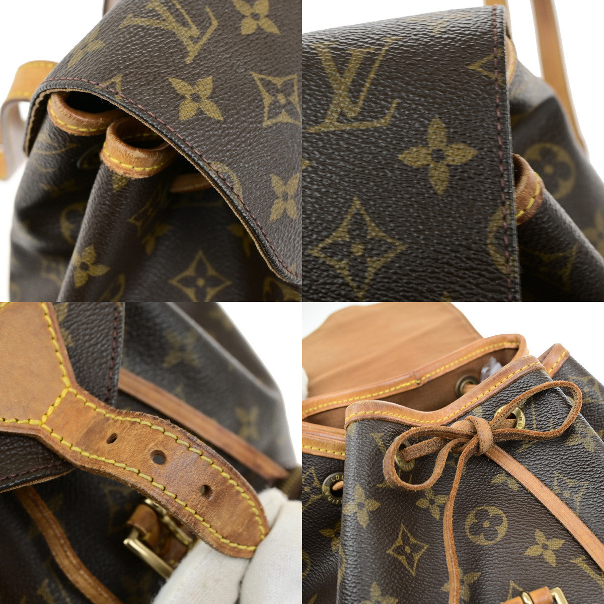 LOUIS VUITTON Montsouris MM Backpack Bag Monogram Leather Brown M51136 72YG856