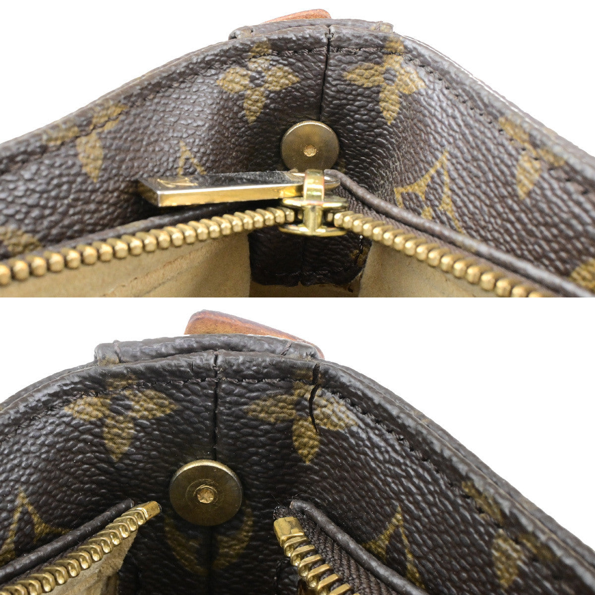 LOUIS VUITTON Logo Looping GM Shoulder Bag Monogram Leather Brown M51145 31SJ620