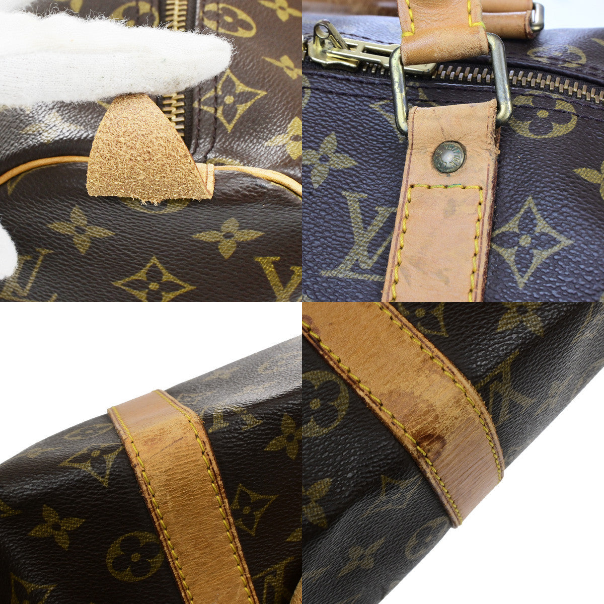 LOUIS VUITTON Keepall 45 Travel Hand Bag Monogram Leather Brown M41428 34YG943