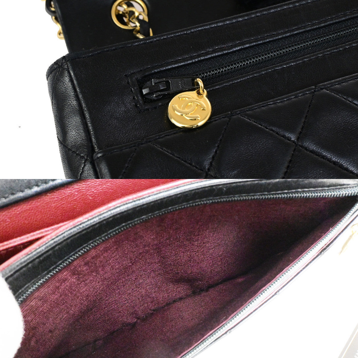 CHANEL CC Matelasse 27 Chain Shoulder Bag Lambskin Leather Black GHW 391RK860
