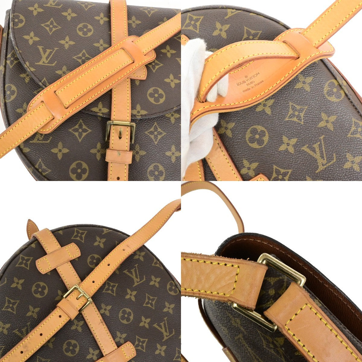 LOUIS VUITTON Chantilly GM Shoulder Bag Monogram Leather Brown M51232 84YH044