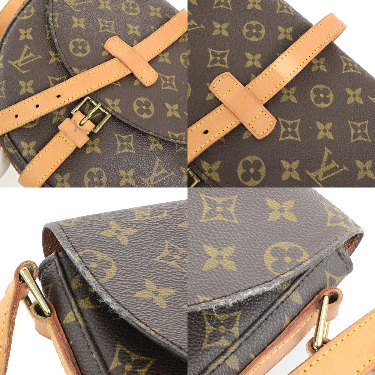 LOUIS VUITTON Chantilly GM Shoulder Bag Monogram Leather Brown M51232 84YH044