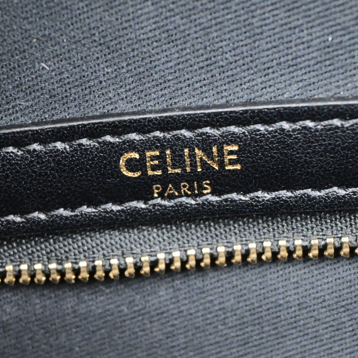 CELINE Logo Triomphe 2Way Business Shoulder Hand Bag Leather Black GHW 42RK907