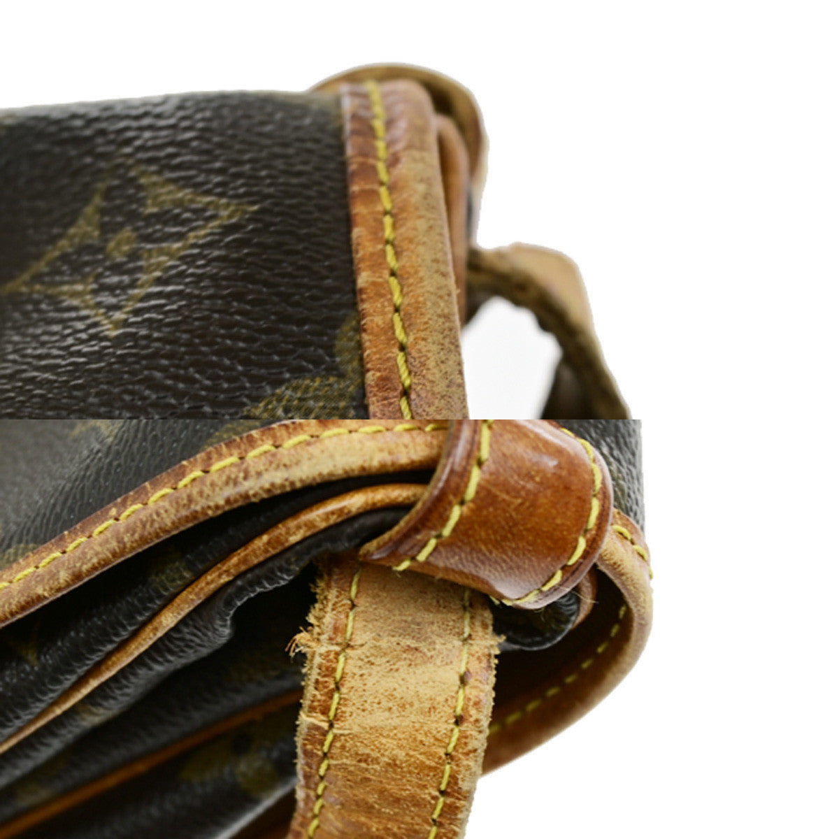 LOUIS VUITTON Logo Saumur 30 Shoulder Bag Monogram Leather Brown M42256 64YG854