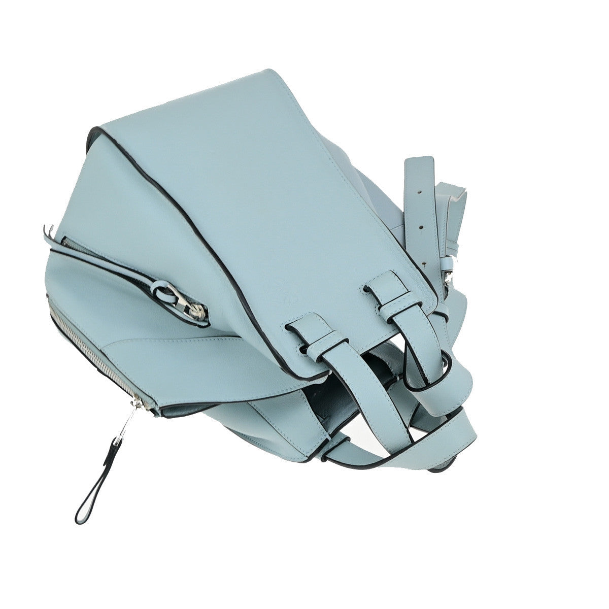 LOEWE Logo Hammock 2Way Shoulder Hand Bad Leather Light Blue SHW Spain 43RK865
