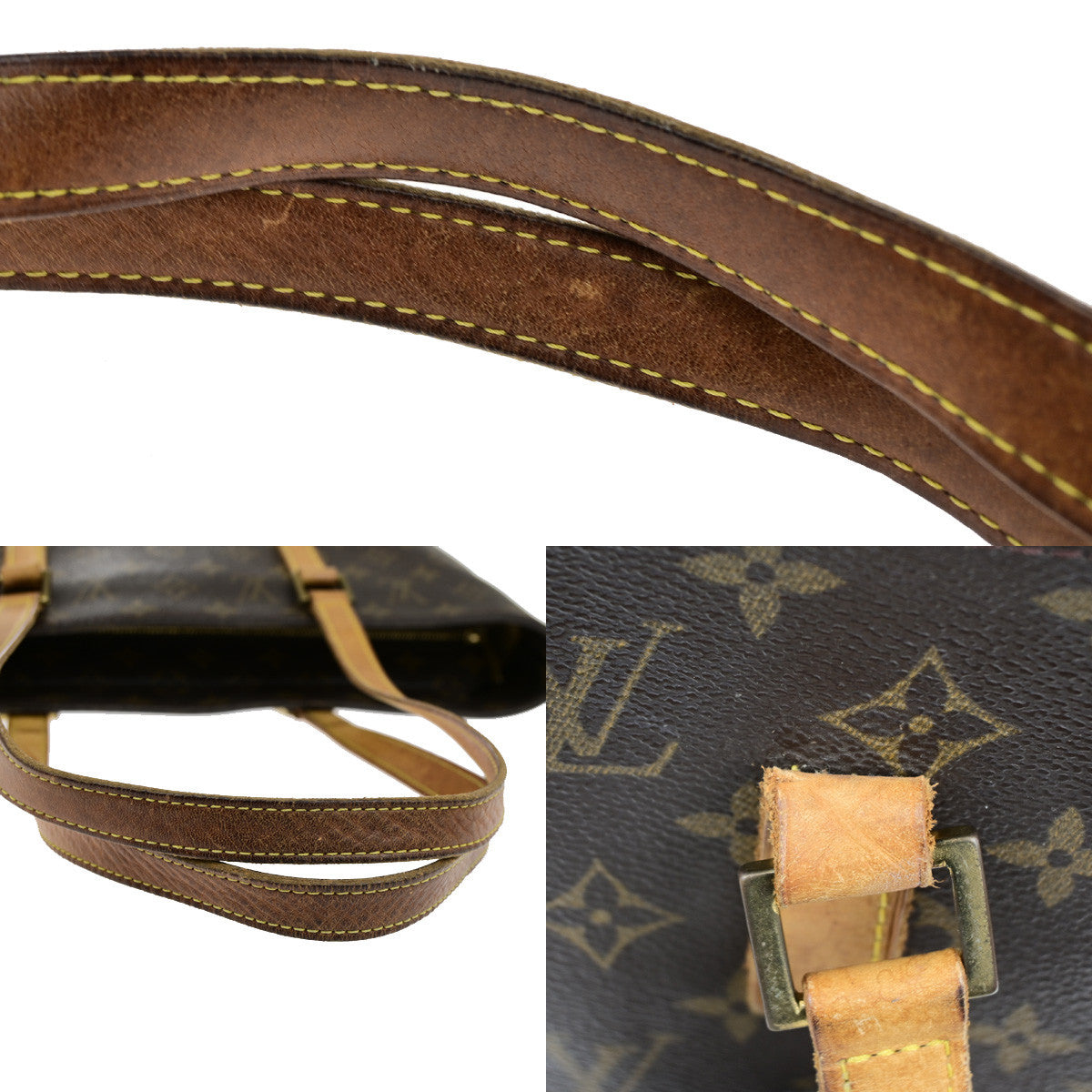 LOUIS VUITTON Logo Luco Shoulder Tote Bag Monogram Leather Brown M51155 34YG857