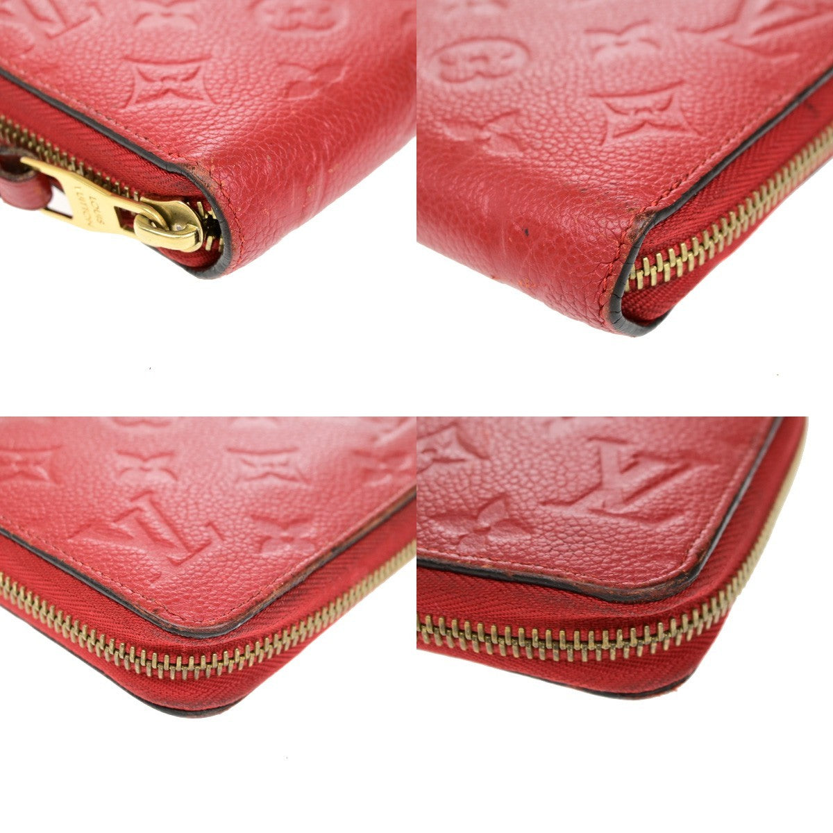 LOUIS VUITTON Zippy Wallet Long Purse Monogram Empreinte Red M63691 31YH020