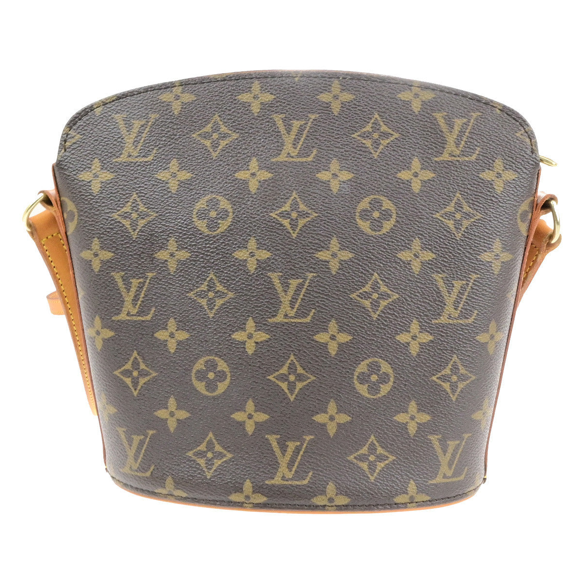 LOUIS VUITTON Logo Drouot Shoulder Bag Monogram Leather Brown M51290 75KA502