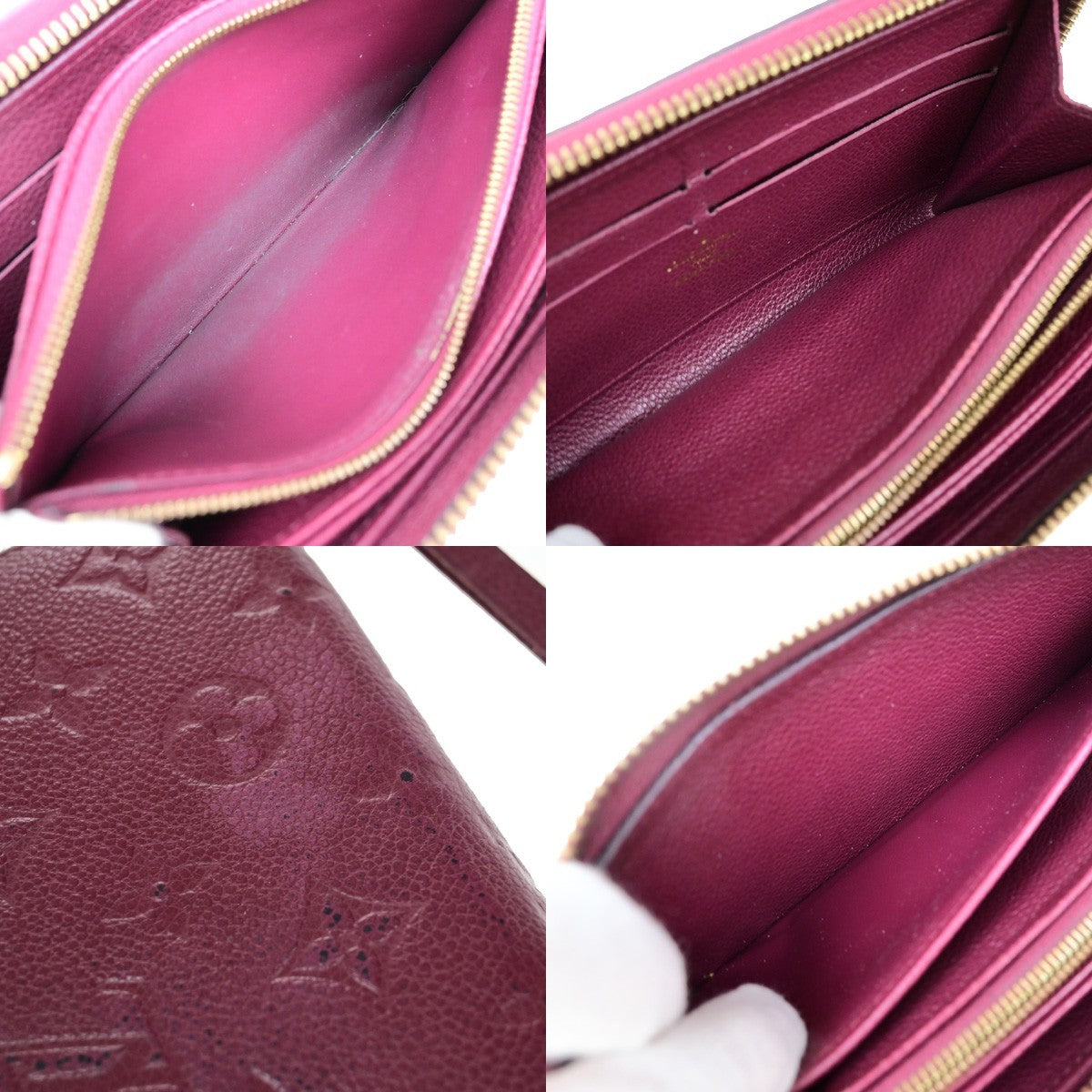 LOUIS VUITTON Zippy Wallet Long Purse Monogram Empreinte Red M60359 61YH023