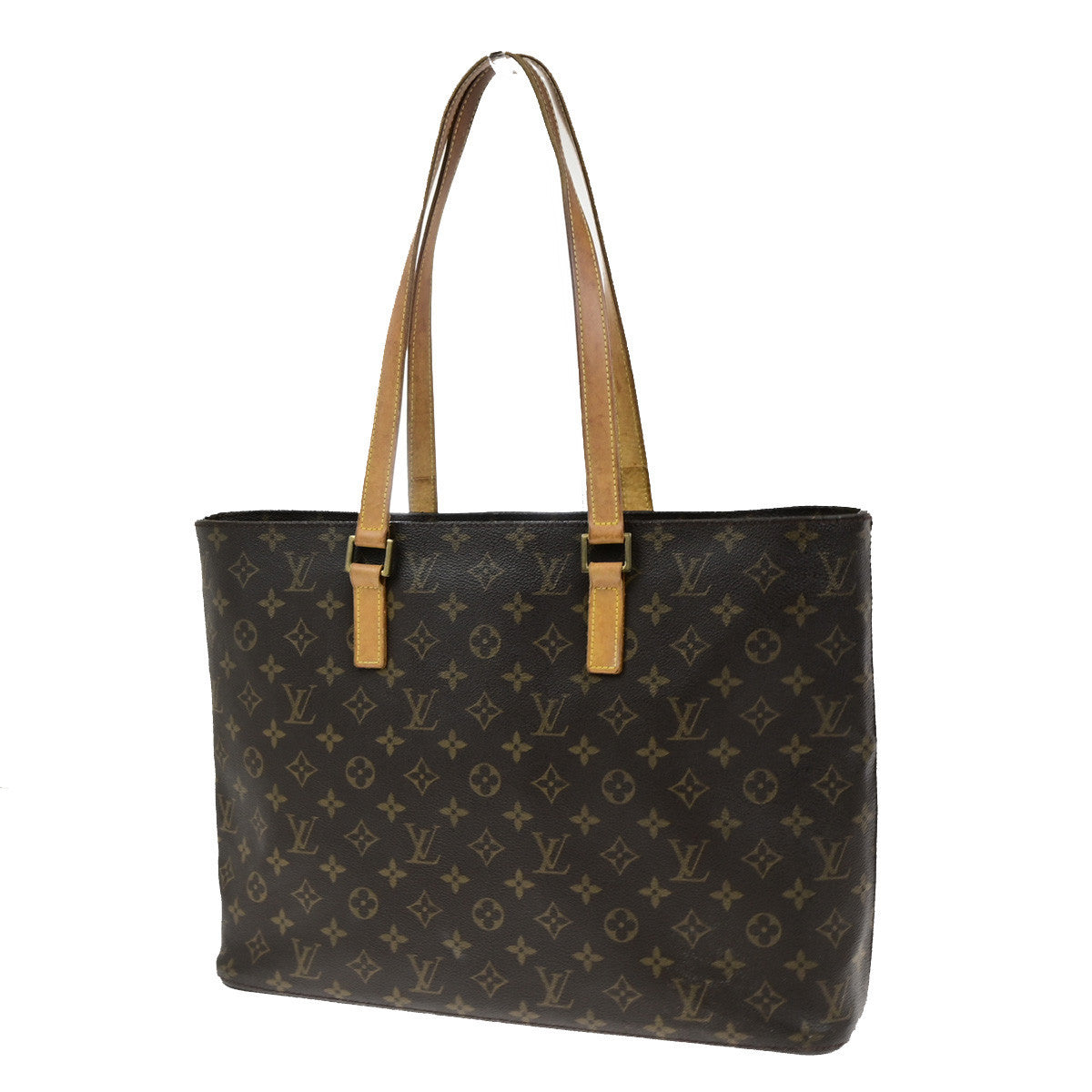 LOUIS VUITTON Logo Luco Shoulder Tote Bag Monogram Leather Brown M51155 34YG857