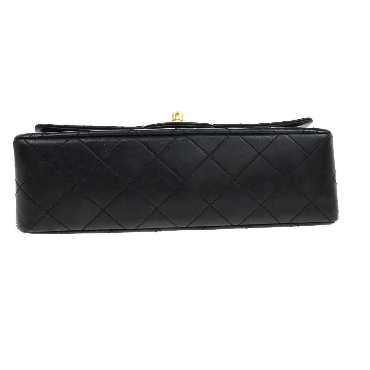 CHANEL CC Matelasse 23 Double Flap Chain Shoulder Bag Leather Black GHW 878RL061