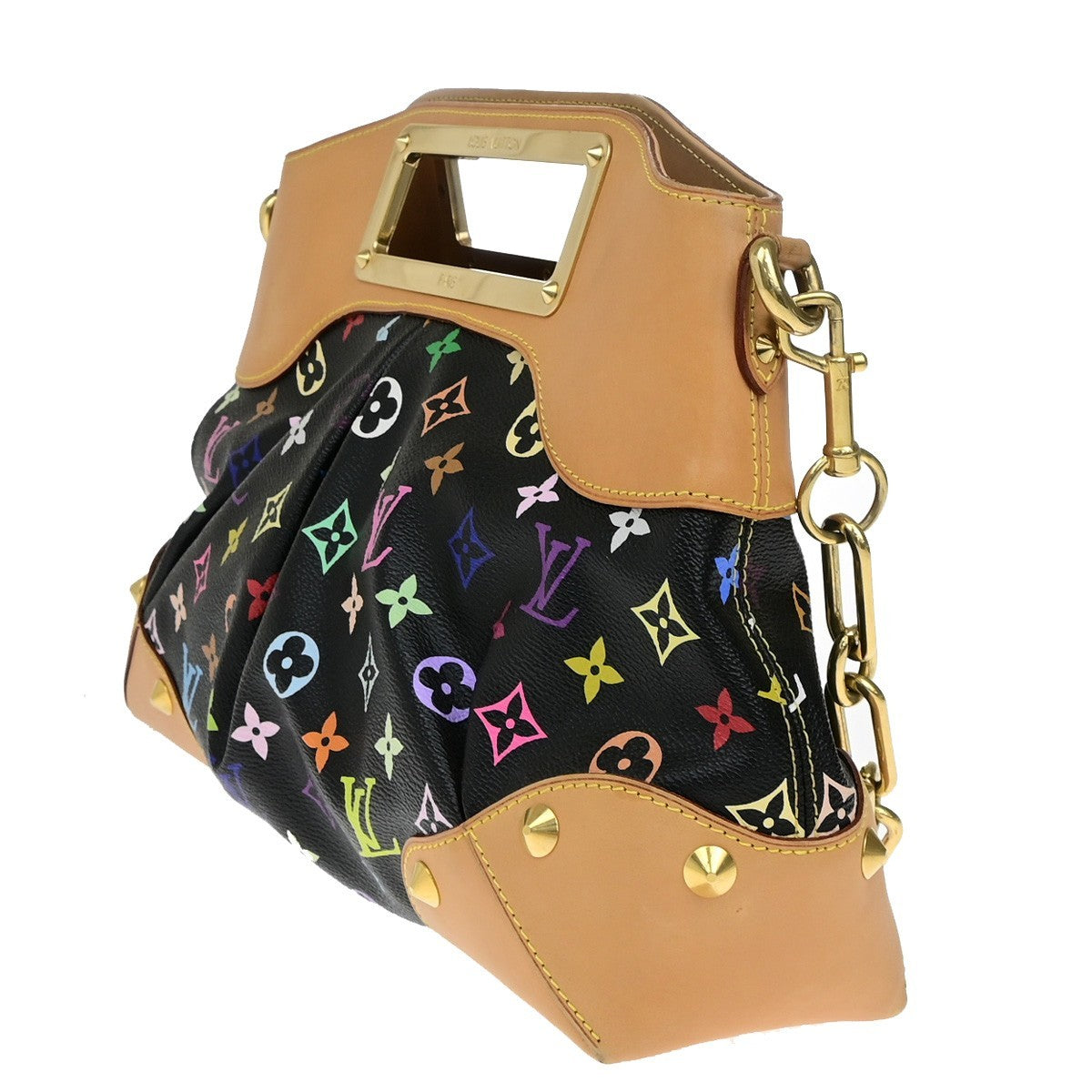 LOUIS VUITTON Judy MM 2Way Chain Hand Bag Monogram Multi Black M40256 651RL048