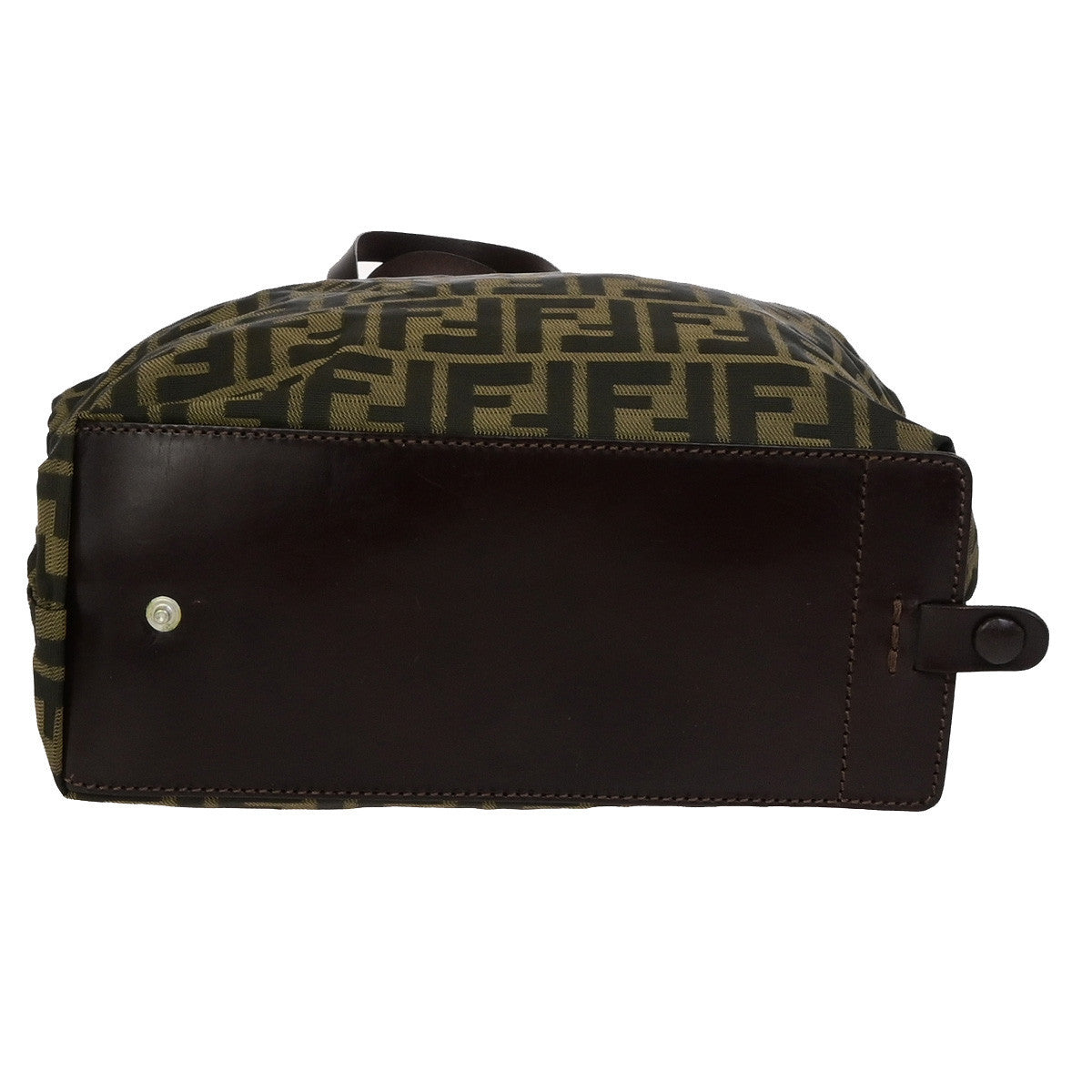 FENDI Logo Zucca Pattern Eco Hand Bag Canvas Leather Brown SHW Italy 68YG824