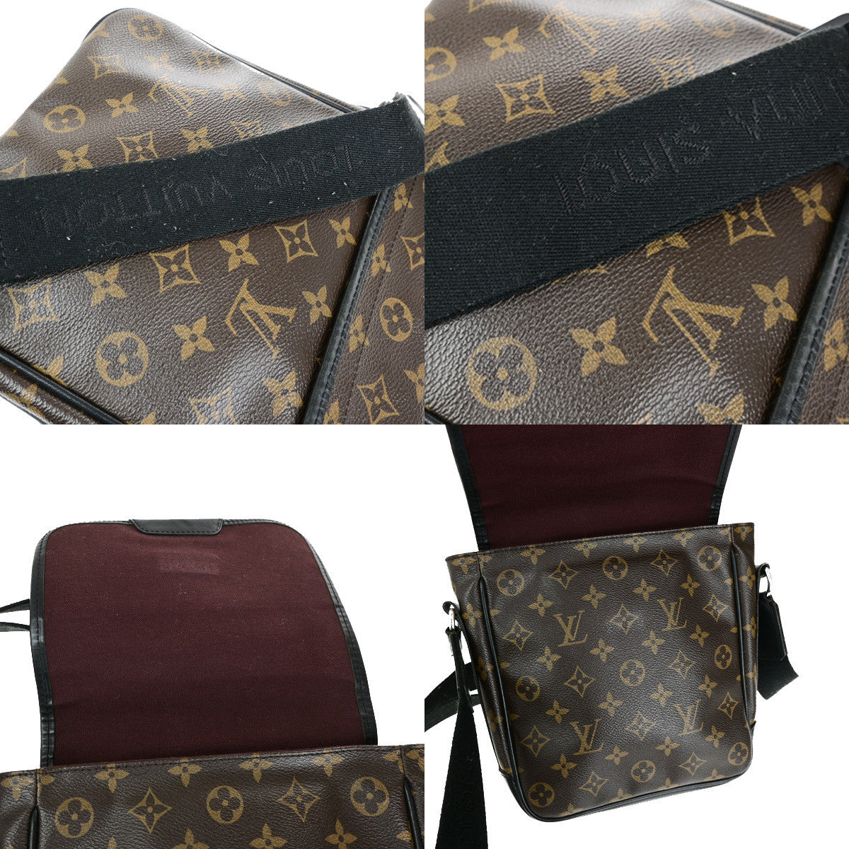LOUIS VUITTON Bass PM Shoulder Bag Monogram Macassar Brown Black M56717 18YG828