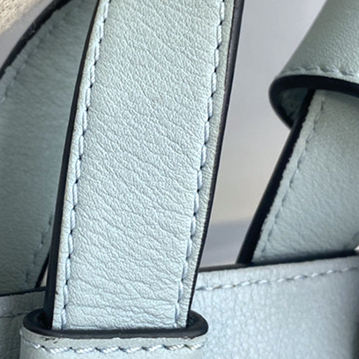 LOEWE Logo Hammock 2Way Shoulder Hand Bad Leather Light Blue SHW Spain 43RK865