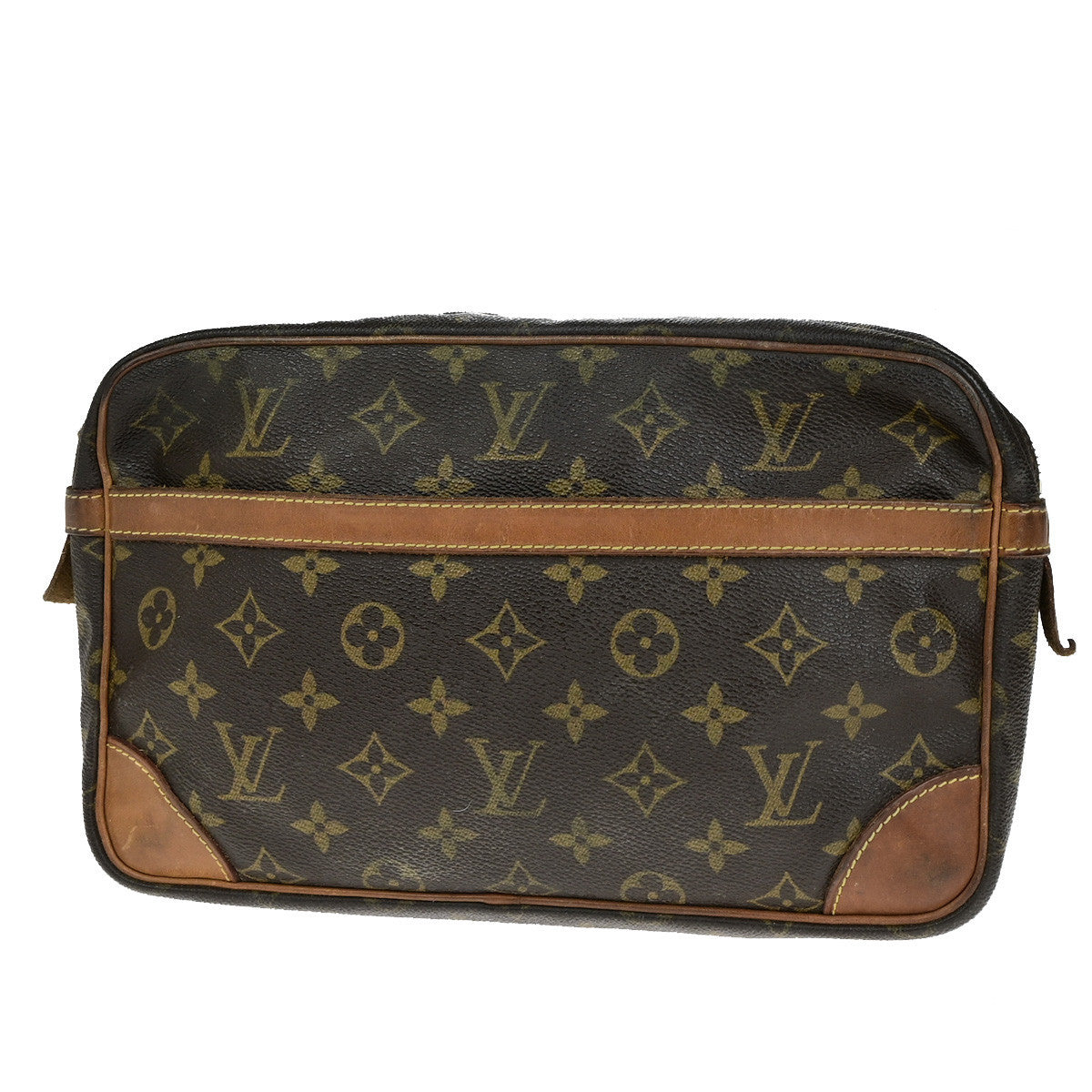 LOUIS VUITTON Compiegne 28 Clutch Hand Bag Monogram Leather Brown M51845 66YG803