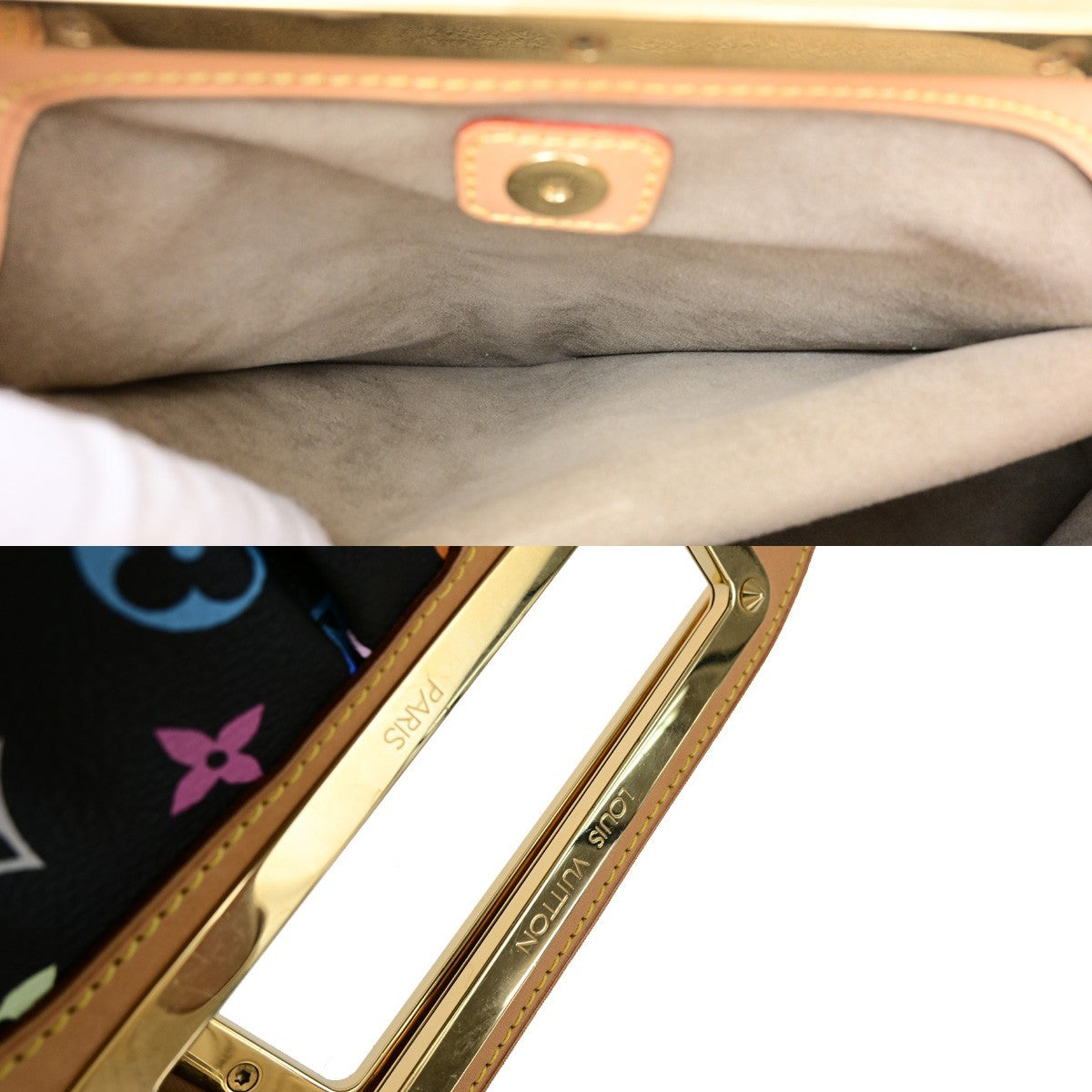 LOUIS VUITTON Judy MM 2Way Chain Hand Bag Monogram Multi Black M40256 651RL048