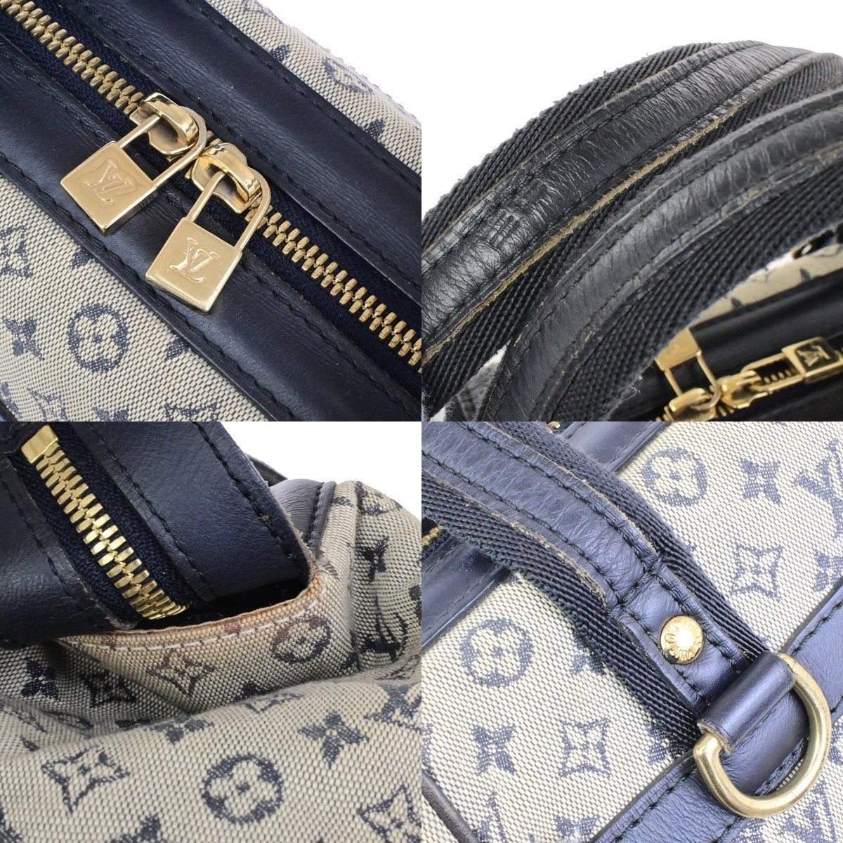 LOUIS VUITTON Josephine PM Hand Bag Monogram Mini Canvas Blue M92049 67YH046