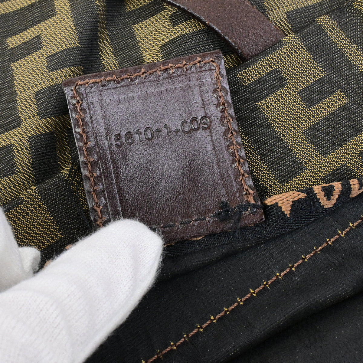 FENDI Logo Zucca Pattern Eco Hand Bag Canvas Leather Brown SHW Italy 68YG824